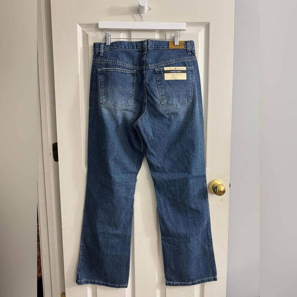 1161 Tommy Hilfiger Blue Boot Cut Jeans 12 (32x31.5) 100% Cotton High Rise NWT